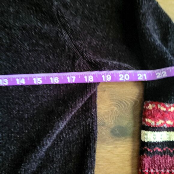 Vintage ERIKA Petite Womens Size PS Knit Cardigan Full Zip Sweater Black Stripes - Picture 12 of 16